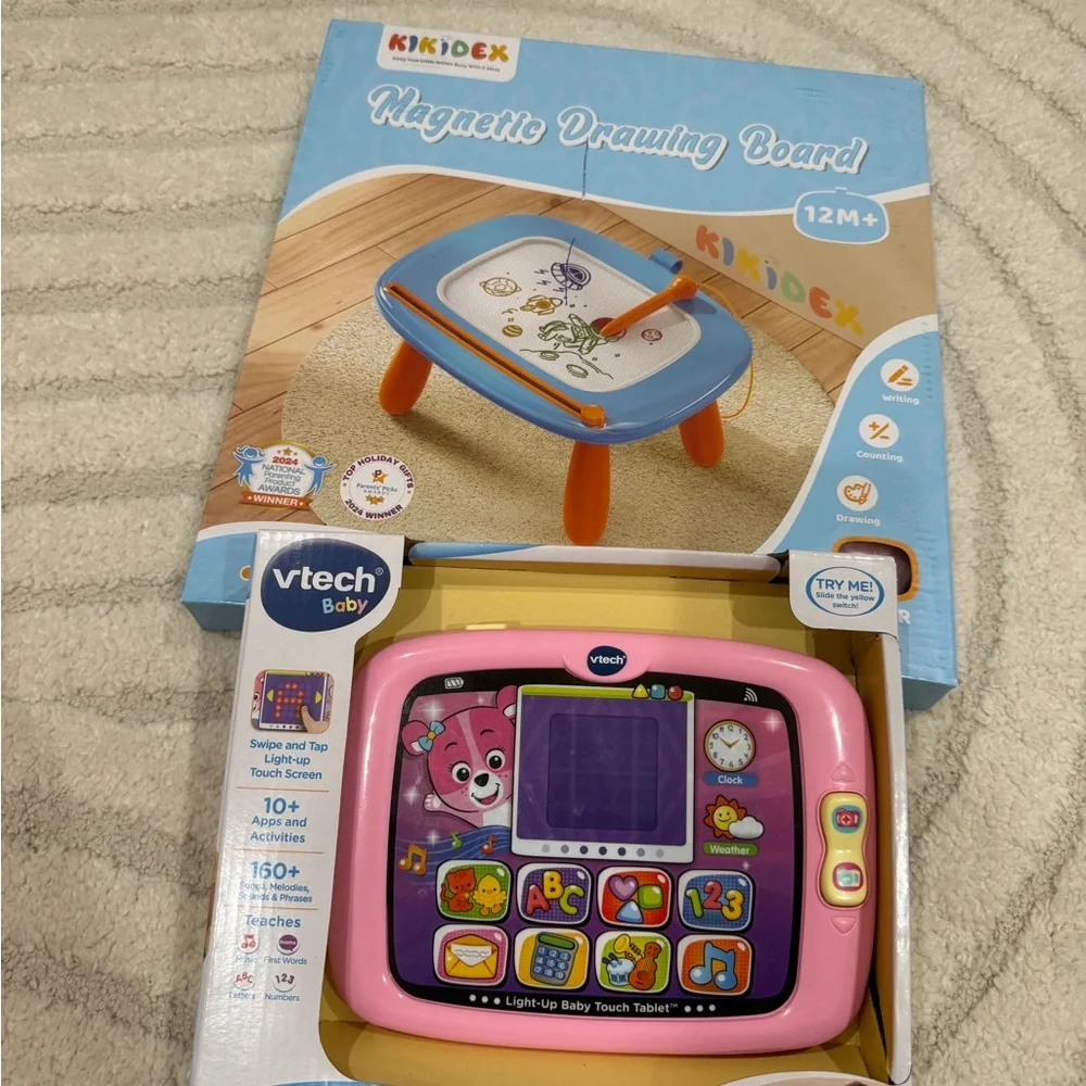 Light-Up Baby Touch Tablet - Pink and Magnetic Drawing Board - Pink